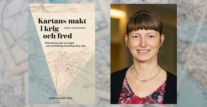 Bokomslaget föreställande en karta och porträtt av Maria Gussarsson.