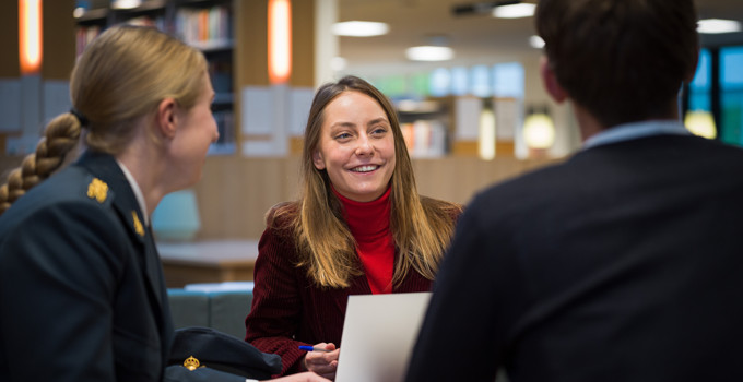 Students in the library.