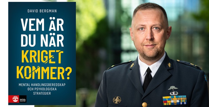 Porträtt av David Bergman samt bokomslaget. 