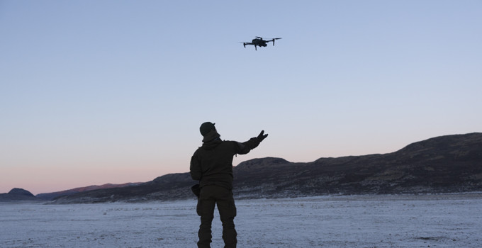 Soldier with a drone.