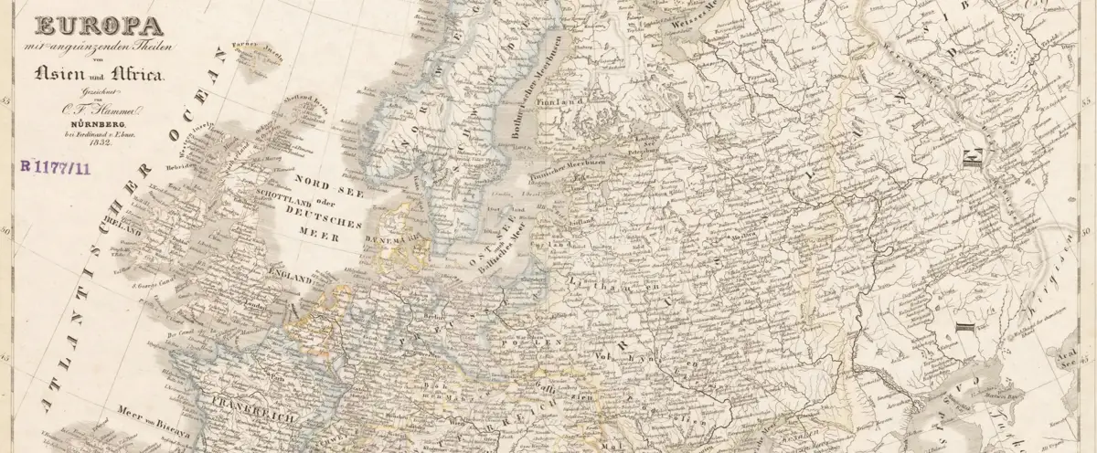 Gammal karta över Europa