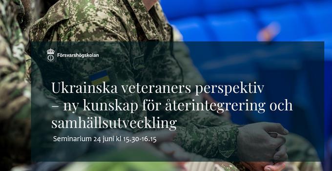 Seminariets titel samt bild på en sittande man i ukrainsk uniform. 