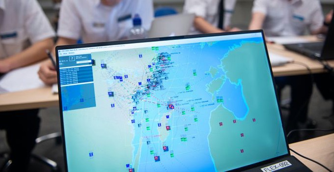 datorskärm som visar en karta under en spelövning.